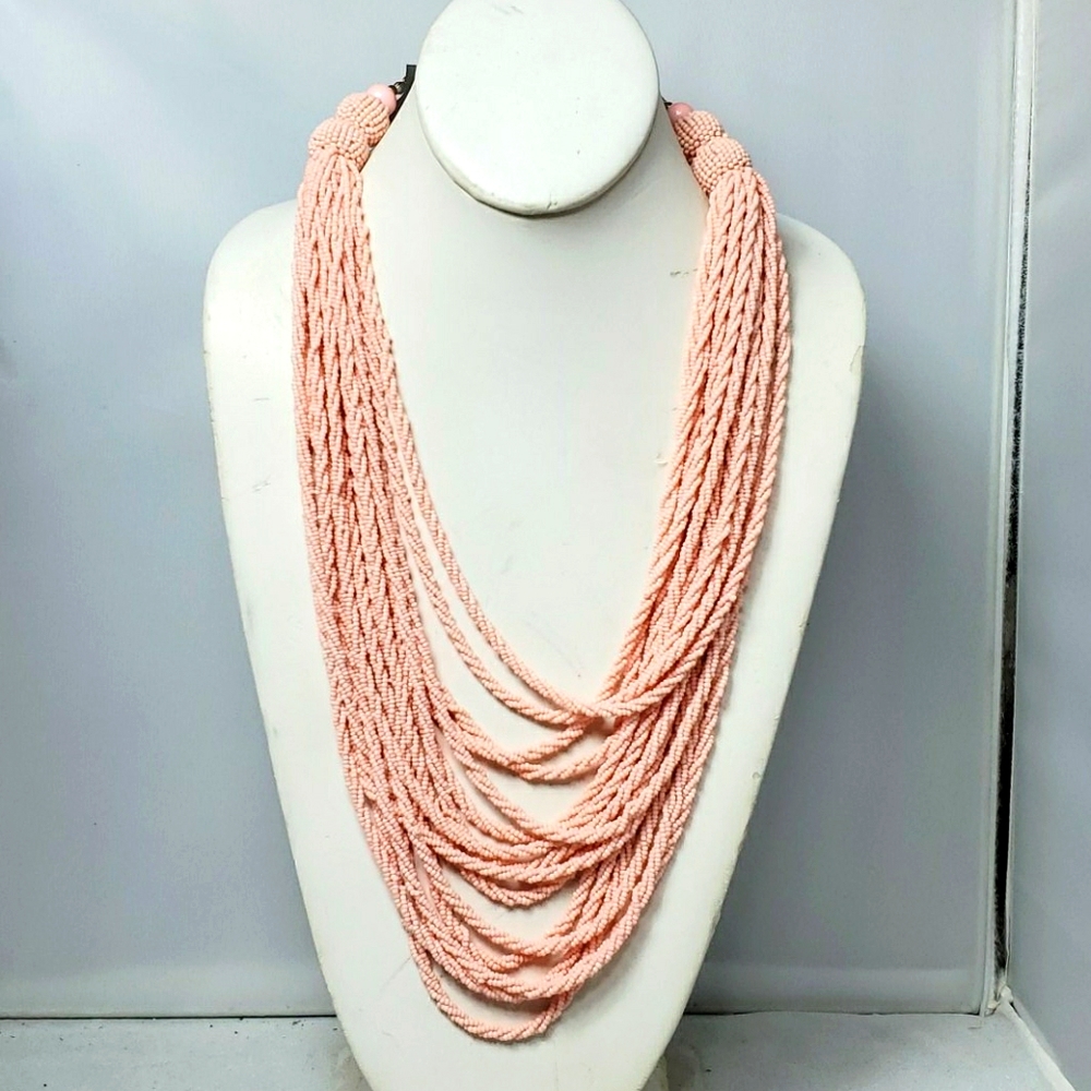 2 FOR $18  Steinmart pink 16 strand  seadbeads necklace